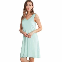 Mist Bamboo Sleeveless Nightdress (A-Line)