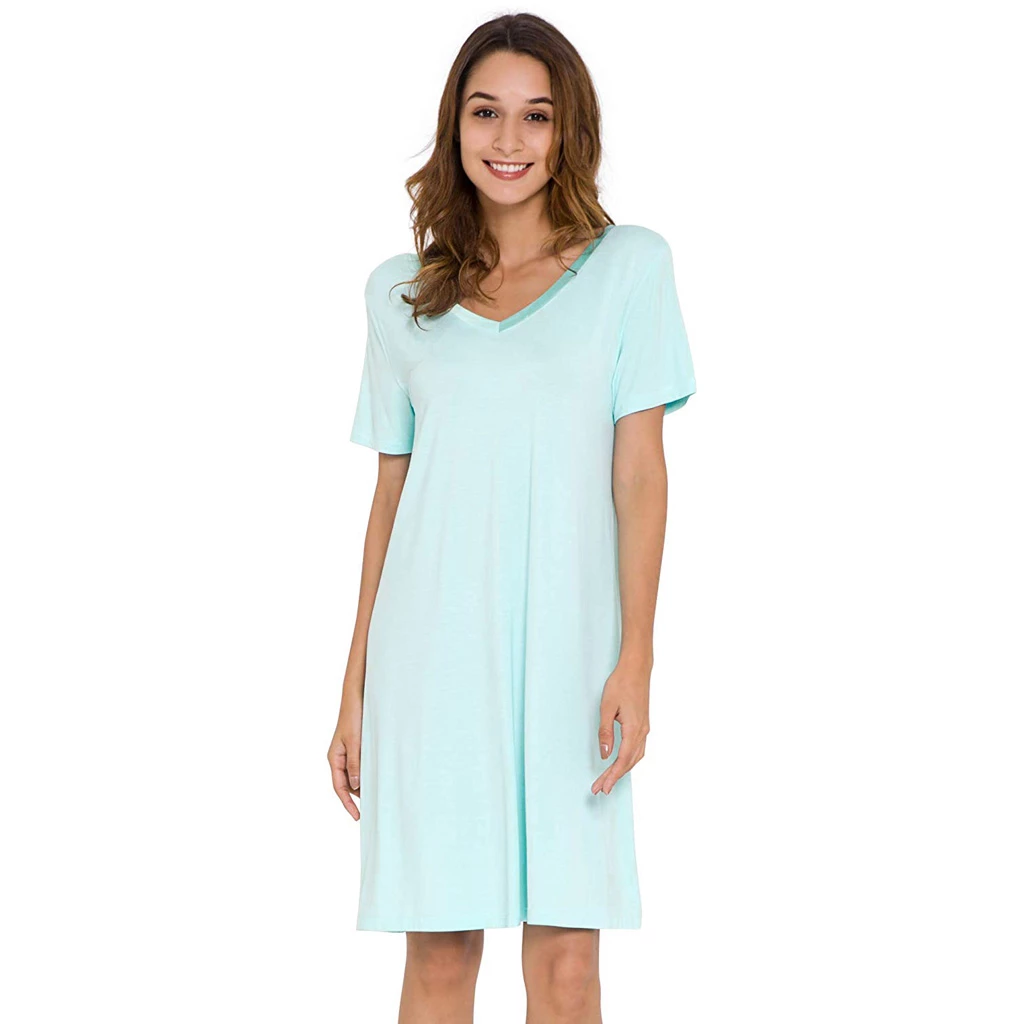Mist Bamboo A-Line Short Sleeve Nightdress - Image 2