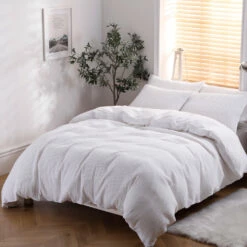 Luna White Waffle Cover Set