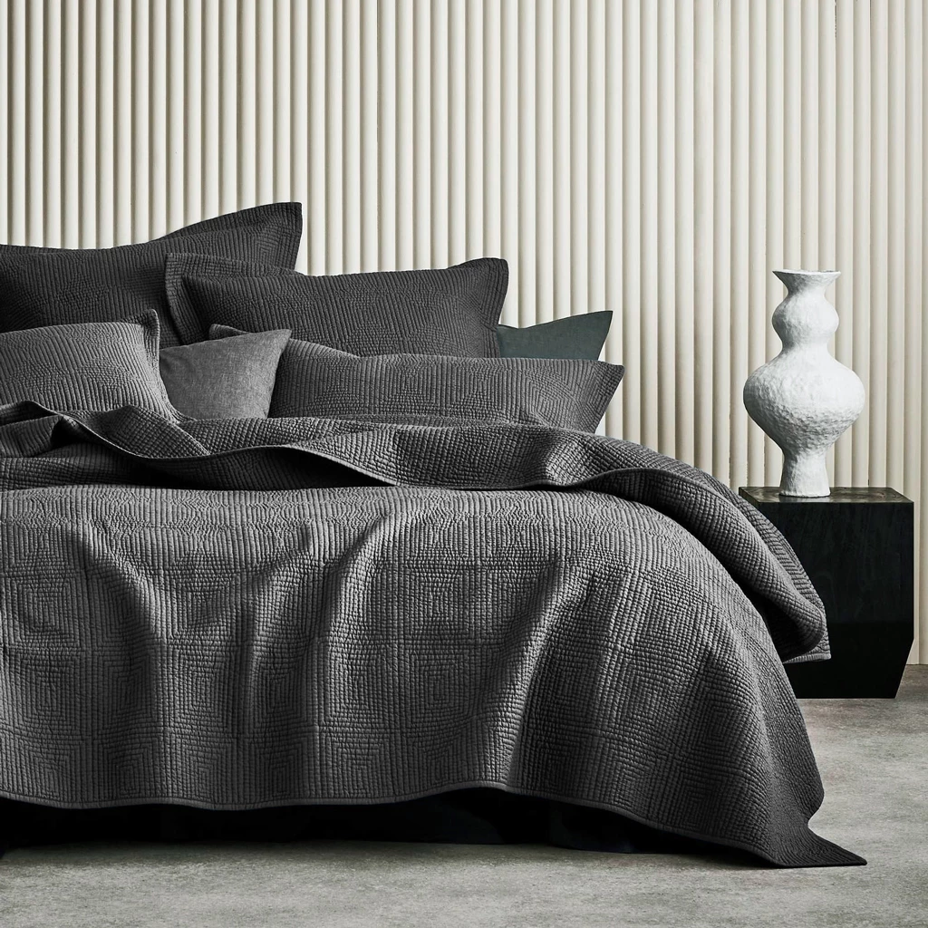 Grid Cotton Coverlet Set - Image 2