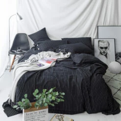 Black Stripe Cover Set